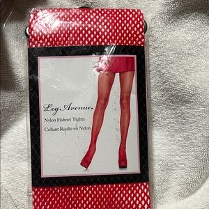 Leg Avenue Red Fishnet Nylon Tights